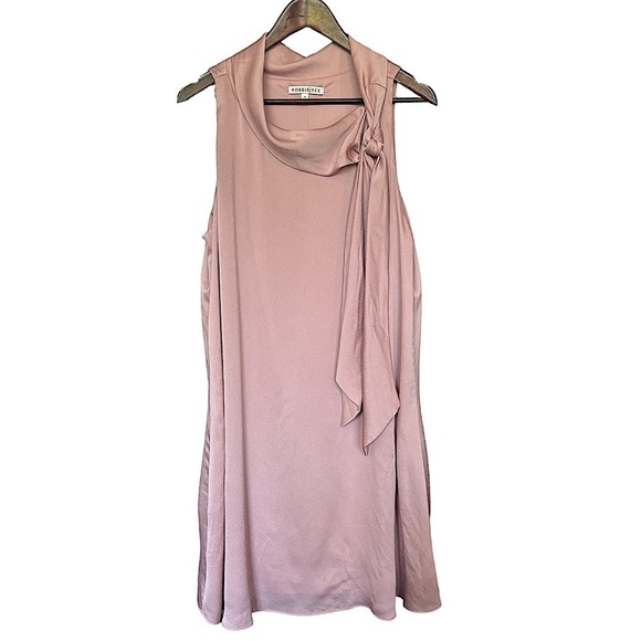 NWT Bobbie Bee Sleeveless Trapeze Dress Size 16 Blush Rose Cowl Neck Short Dress - Picture 2 of 12